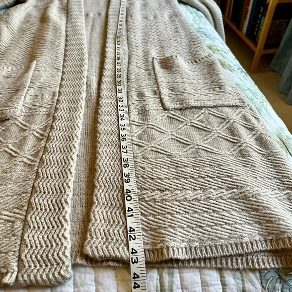 Style & Co. Taupe Patterned Long Cardigan - Picture 5 of 7